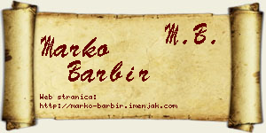 Marko Barbir vizit kartica